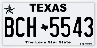 TX license plate BCH5543