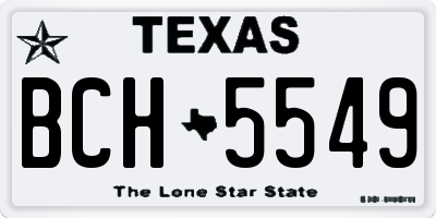 TX license plate BCH5549