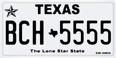 TX license plate BCH5555