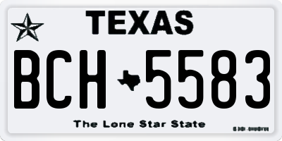 TX license plate BCH5583