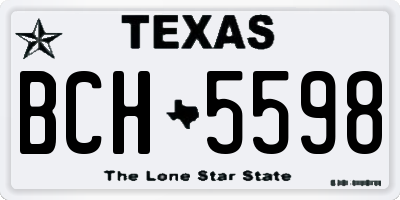 TX license plate BCH5598