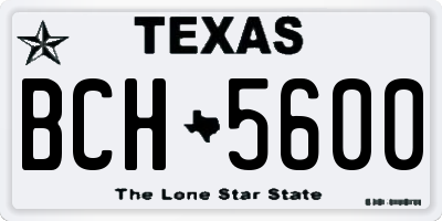TX license plate BCH5600