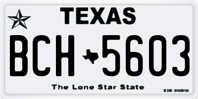 TX license plate BCH5603