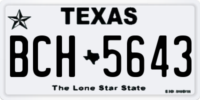TX license plate BCH5643