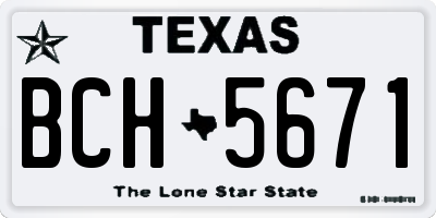 TX license plate BCH5671