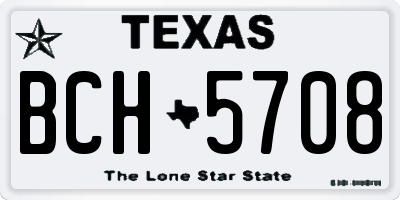 TX license plate BCH5708