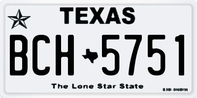 TX license plate BCH5751