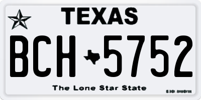 TX license plate BCH5752