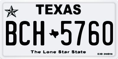 TX license plate BCH5760