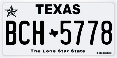 TX license plate BCH5778