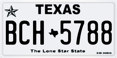 TX license plate BCH5788
