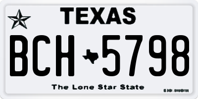 TX license plate BCH5798