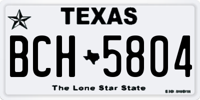 TX license plate BCH5804