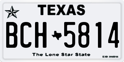 TX license plate BCH5814