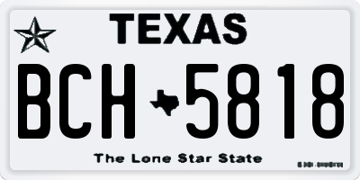 TX license plate BCH5818