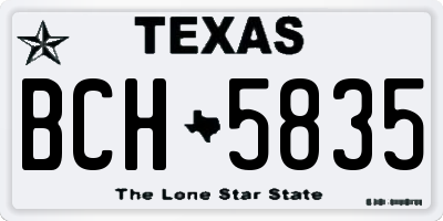TX license plate BCH5835
