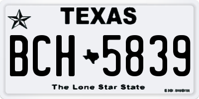 TX license plate BCH5839