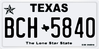 TX license plate BCH5840