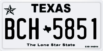 TX license plate BCH5851