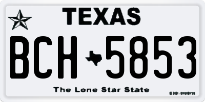 TX license plate BCH5853