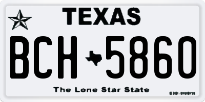 TX license plate BCH5860