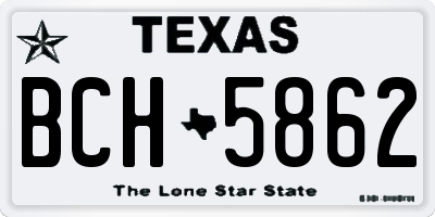 TX license plate BCH5862