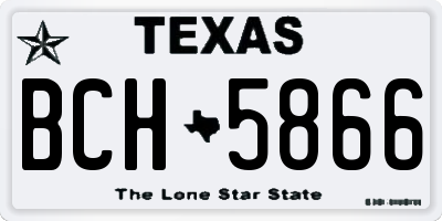 TX license plate BCH5866