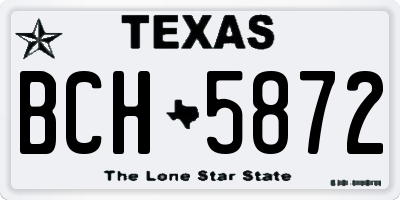 TX license plate BCH5872