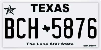 TX license plate BCH5876