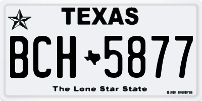 TX license plate BCH5877
