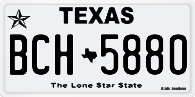 TX license plate BCH5880