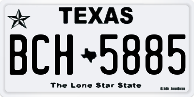 TX license plate BCH5885