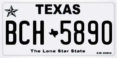 TX license plate BCH5890