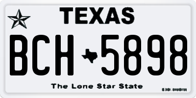 TX license plate BCH5898