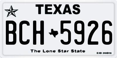 TX license plate BCH5926