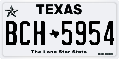 TX license plate BCH5954