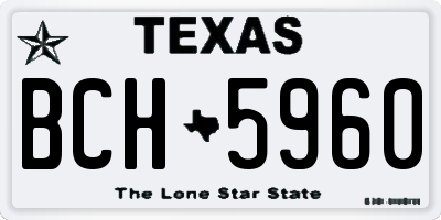 TX license plate BCH5960