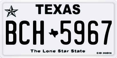 TX license plate BCH5967
