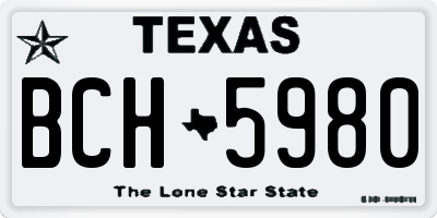 TX license plate BCH5980