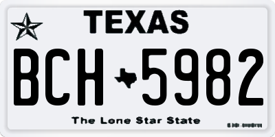 TX license plate BCH5982