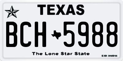 TX license plate BCH5988