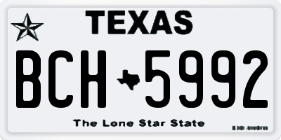 TX license plate BCH5992