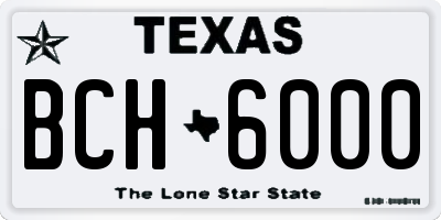 TX license plate BCH6000