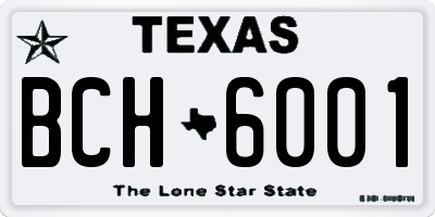 TX license plate BCH6001