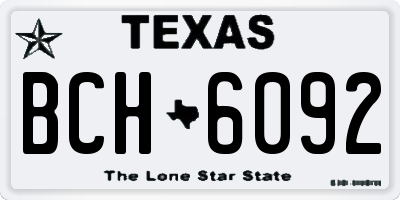 TX license plate BCH6092