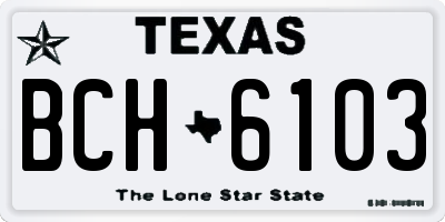 TX license plate BCH6103