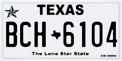 TX license plate BCH6104