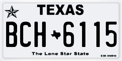 TX license plate BCH6115