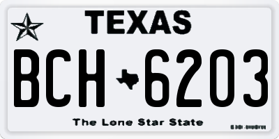 TX license plate BCH6203