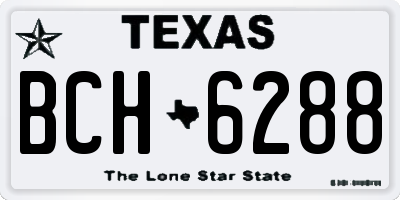 TX license plate BCH6288